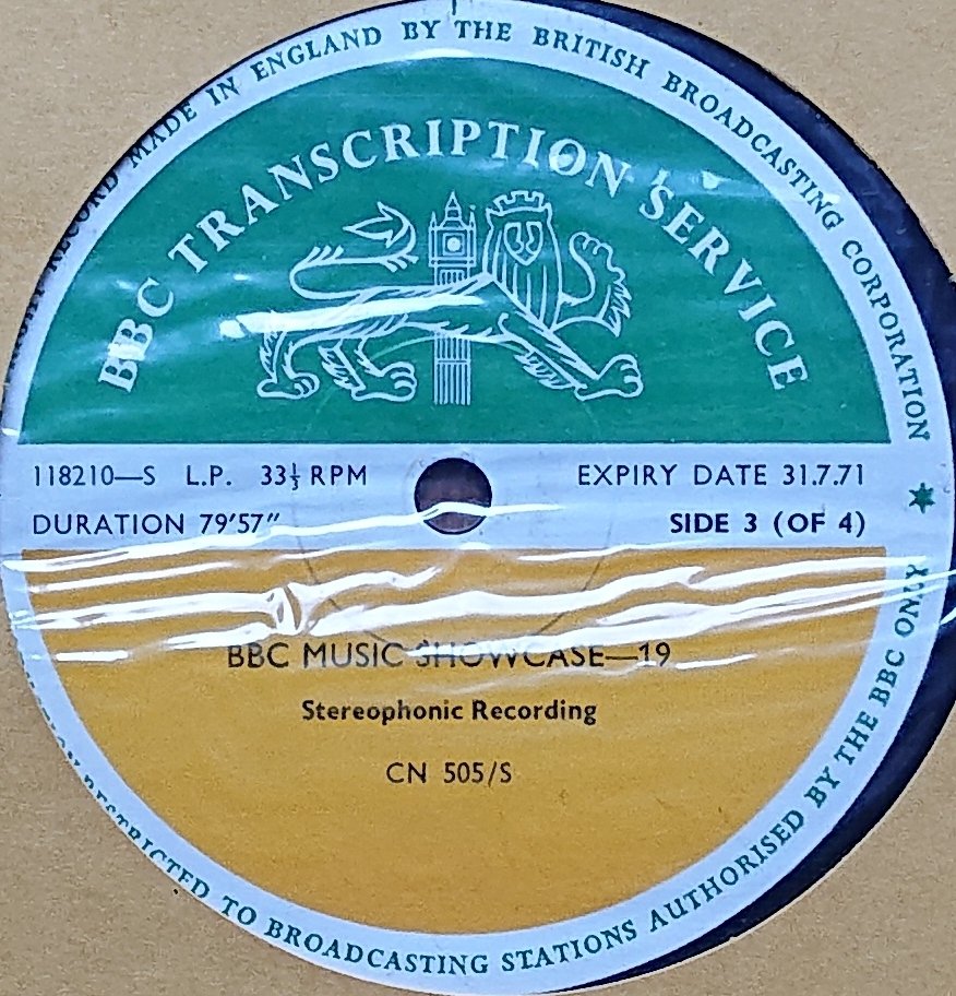 CN 505 S 37 BBC music showcase - 19 (Sides 1 & 3) Various from the BBC records and Tapes library Label